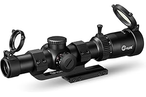 CVLIFE EagleFeather LPVO Rifle Scope with 30mm Cantilever Mount, 5 Levels Red & Green Illumination Reticle, Second Focal Plan