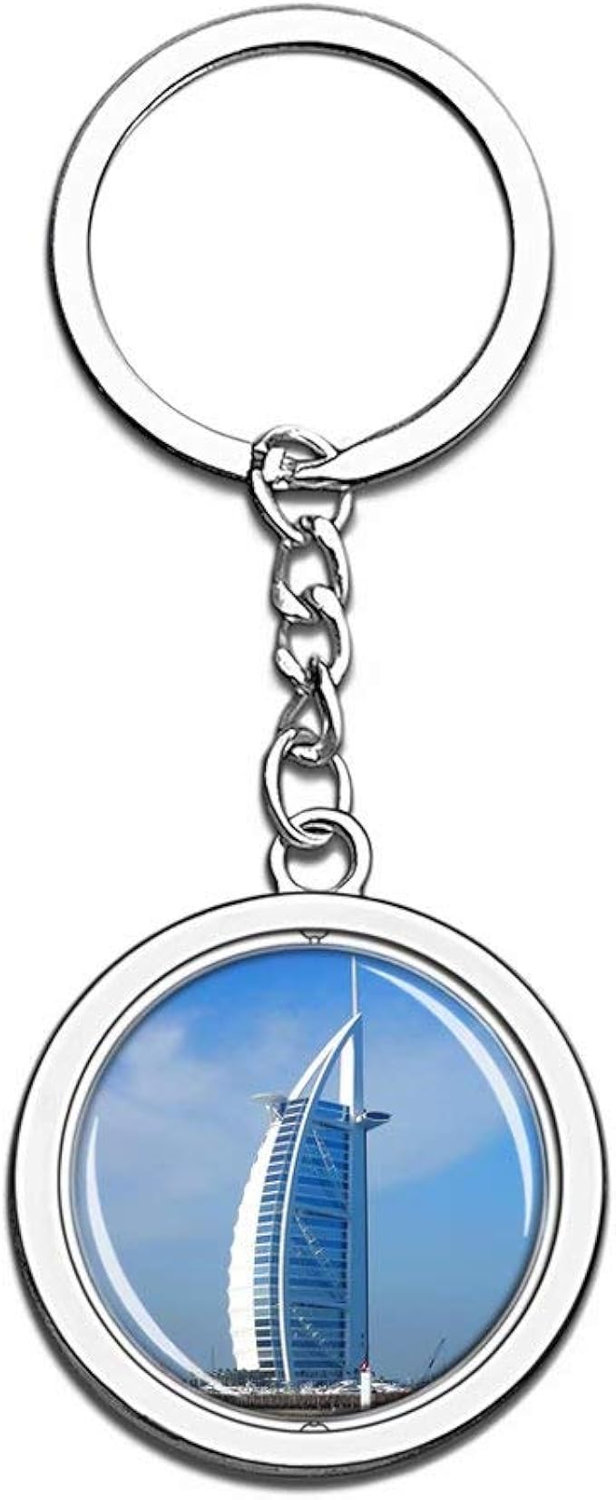 Uae Burj Al Arab Dubai Keychain Key Chain Souvenir Spin Crystal Metal