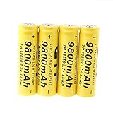 EastVita GTF 4pcs 3.7V 18650 9800mAh Li-ion Rechargeable Battery For LED Flashlight Torch