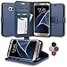 Galaxy S7 Edge Case by Abacus24-7, Blue Flip Leather Wallet Case and Stand Compatible with Samsung Galaxy S7 Edge Phone