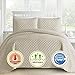 Comfy Bedding Oversized and Prewashed Lantern Ogee Quilted Bedspread Coverlet Set, King/Cal King, Beige