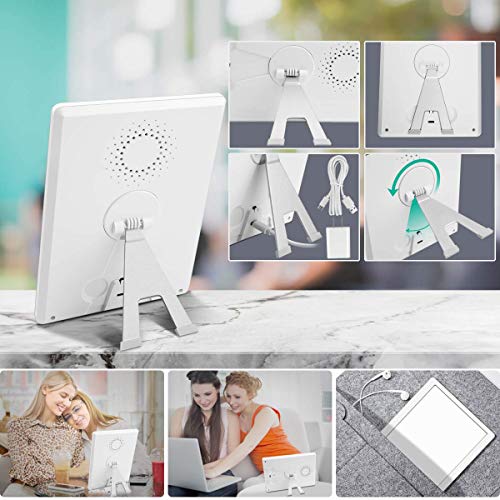 Light Therapy Lamp, PRITY HappyLight 10000 Lux LED Sun Light, 6 Timer Function, Touch Control with Stepless Brightness Levels, 90° Rotatable Standing Bracket, Memory Function for Home/Office Use