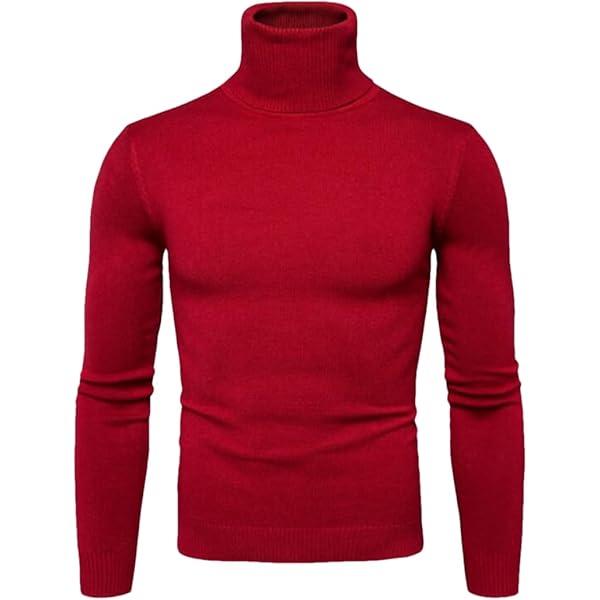 その他 TEN HIGH NECK WOOL RED L JXGSGOGO Mens Turtleneck Pullover Sweater Knitted Thermal Slim Fit