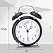 4” Twin Bell Alarm Clock, Loud Retro Alarm Clock, Battery Operated with Nightlight for Bedroom