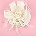 Sinamay Feather Fascinators Womens Pillbox Flower Derby Hat for Cocktail Ball Wedding Church Tea Party Ivory Color