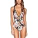 Sumkica Women’s Sexy Floral Print One Piece Swimsuit Bathing Suit - Cut Out Halter Backless Bikini Monokini Swimwear