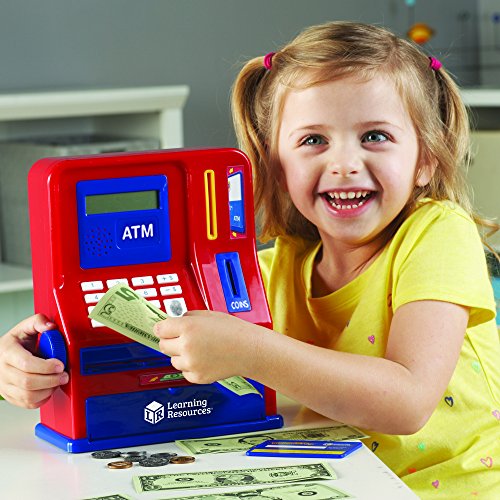 Learning Resources Teaching ATM Bank, Blue & Red, 32 Pieces