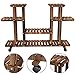 Topeakmart 4-Tier Coner Wood Flower/Plant Stand Shelving Rack Display Shelf Outdoor Yard Garden Patio Balcony Multifunctional Storage Rack Bookshelf Brown