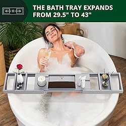 ROYAL CRAFT WOOD Luxury Bathtub Caddy Tray, 1 or 2