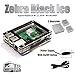 C4Labs Zebra Case Kit for Raspberry Pi 3B+, 3, 2, 2B and B+ Heat Sinks and Power Cord Included-Black Ice