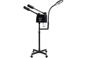 ETHEREALZYF Professional 3 in 1 Facial Steamer with 5X Magnifying Lamp Hot/Cold Mist Function for Moisturized Skin Cleans Pores Black