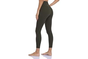 HeyNuts Essential/Pure&Plain 7/8 Leggings, High Waisted Compression Soft Pants Workout Athletic Yoga Pants 25"