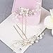 Jaciya 4 Pack Wedding Bridal Crystal Pearl Hair Pins Decorated Hairpins Golden
