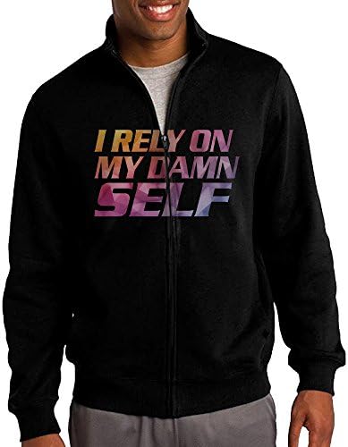Men's 6-Words Motto I Rely On My Damn Self Full-Zip Fleece Jacket XL