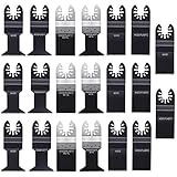 20 pcs Multitool Blades, Lichamp Mixed Precision Quick Release Multi Tool Oscillating Saw Blades for Metal Wood Plastic, Flush Cutting Blades Fit Bosch Black & Decker Dewalt Porter Cable