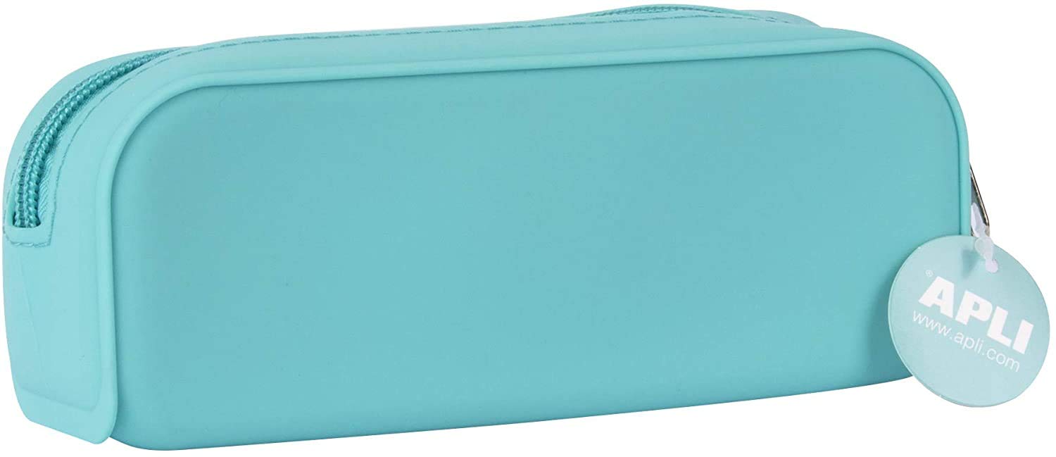 APLI 18415 - Nordik Collection Silicone Multipurpose Pencil Case - Blue - School Pencil Case 185 x 75 x 55 mm