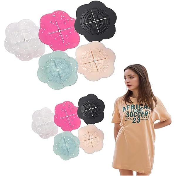 8 Pinces à Taille Invisibles En Silicone - Pour Robes, Chemises, T-Shirts - Antidérapantes, Faciles à Ajuster (Noir/Transparent)