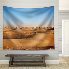 Vast Scene of Yellow Desert and Blue Sky - Fabric Wall Tapestry Home Decor - 51x60 inches