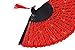 Amajiji Chinese/Japanese Vintage Retro Style Bamboo Wood Silk Folding Hand Fan for women HBSY (23cm) (003)
