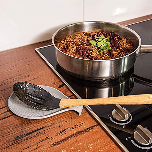 SbS Silicone Spoon Rests, Utensil Holder for Kitchen Set of 2 in Black