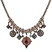 Bohemian Enamel Multicolor Round Pendants Vintage Rhinestone Ethnic Necklace for Women