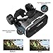FLASNAKE 3D VR Headset with Remote Controller Virtual Reality Glasses for 3D Movies VR Games with Stereo Headphone, Adjustable Lenses Head Straps Compatible with 4.7