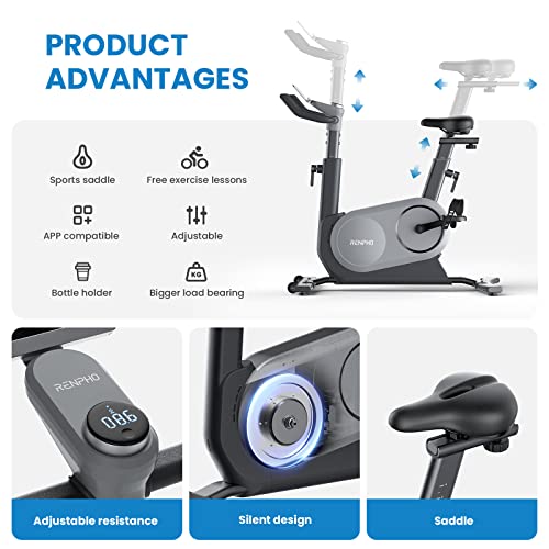 RENPHO Auto Resistance Exercise Bike for Zwift, AI Smart Stationary