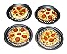 PreOkupied 4-Pack of 8.5 Inch Personal Perforated Pizza Pans, Dark Gray Carbon Steel with Nonstick Coating, Including 2 Black Pan Scrapers