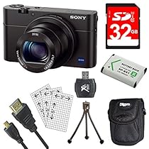 Sony DSC-RX100M III DSC-RX100M3 RX100M3 Cyber-shot Digital Still Camera Bundle with 32GB Card, Spare Battery, SD Card Reader, Case, LCD Screen Protectors, and Table top Tripod