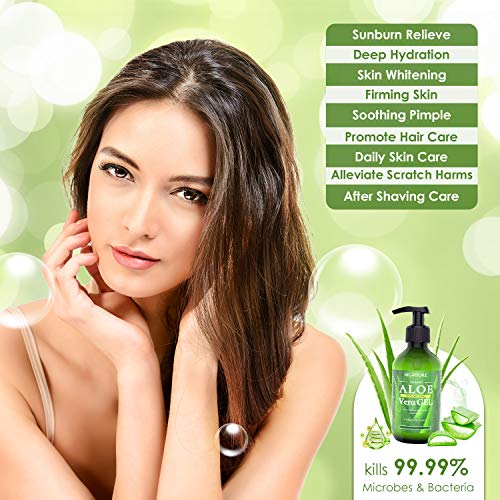 Bighture Aloe Vera Gel, 100 Aloe Vera Organic from Freshly Cut Aloe