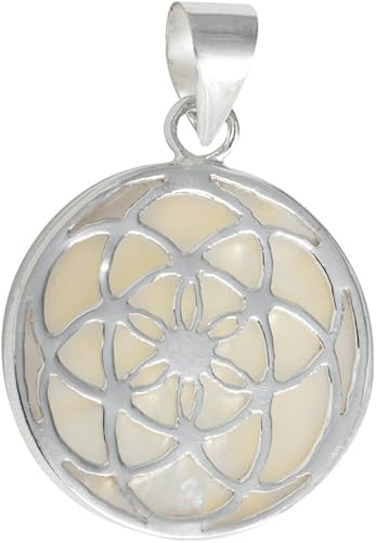 Perlmutt Anhanger 925 Sterlingsilber Rund Blume Baum Des Lebens Muschel Silber Unisex Damen Herren Hals Schmuck Kette Echtschmuck Glanzend Weiss Silberanhanger Lebensblume Lebensbaum Lebensblume Amazon De Schmuck