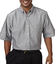 UltraClub Men's Classic Wrinkle-Free Short-Sleeve