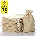 25 Pcs Linen Burlap Bags with Gift Tags Jute Drawstring Rope 8 x 10 Inches, Gift Bags Wedding Party Favors Jewelry Pouch, Christmas Birthday Presents, Snack Sacks and DIY Craft Arts Projects