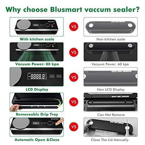 Vacuum Sealer Blusmart 80Kpa Full Automatic Vacuum Food Sealer Machine