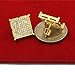 Men's Hip Hop Iced Out Medium Square Flat Screen Block Screw Back Stud Earring
