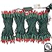 YULETIME 200 Count Red LED Christmas Lights, 66 Feet Green Wire UL Certified Commercial Grade Holiday String Light Set (Red)
