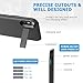 Qi Wireless Charging Battery Case for iPhone X- 2 in 1 Rechargeable Extended Protective Wireless Battery Pack Charging Case with Magnetic Removable Wireless Power Bank 5000mAh Foldable Kickstand-Black