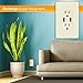 TOPGREENER 4A High Speed USB Wall Outlet, 15A Tamper-Resistant Receptacles, Compatible with SE/11/XS/XR/X/8/7, Samsung Galaxy S20/S10/S9/Note, LG, HTC & More, UL Listed, TU2154A-LA, Light Almond