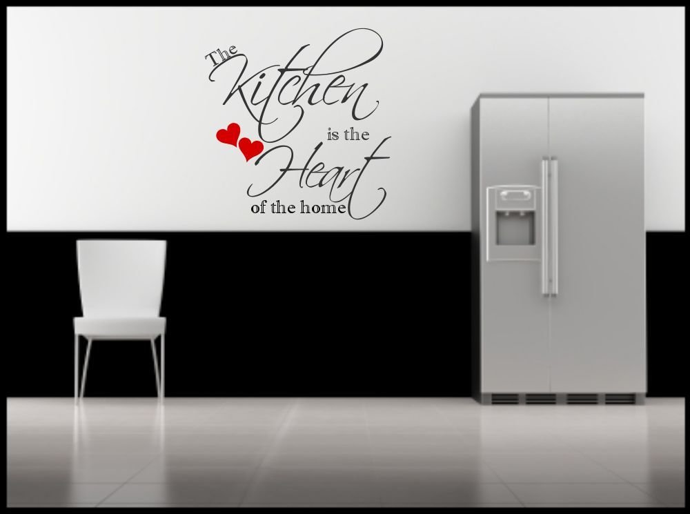 Kitchen Wall Sticker Quote Heart of the Home Decorative Mural Decal Transfer WSD703