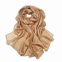 Bettli Womens Extra Large Scarf Shawl Wraps Pashminas Solid Soft Silky for Bridal Evening Wedding Party (gold)