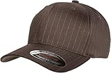 Original Flexfit Pinstripe Hat Baseball Blank Cap Fitted Flex Fit 6195P Large / Xlarge - Brown / White