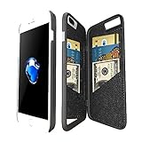 iPhone 7 Plus / iPhone 8 Plus Mirror Wallet Case - Spessn Enclosed Mirror Back Cover with 3 Bank Card Slot Protective Hard Case for Apple iPhone 7/8 Plus 2017 - 5.5 Inch (Black)