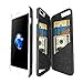 iPhone 7 Plus / iPhone 8 Plus Mirror Wallet Case - Spessn Enclosed Mirror Back Cover with 3 Bank Card Slot Protective Hard Case for Apple iPhone 7/8 Plus 2017 - 5.5 Inch (Black)