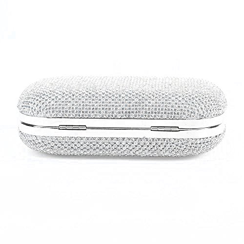 Mantian Womens Luxury Special Crystals Beaded Evening Clutch Bag (silver)