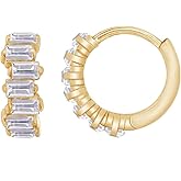 Amazon Essentials Baguette Stack Huggie Hoop Earrings