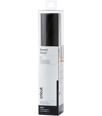 Cricut Smart Permanent Vinyl Roll - 13inx12ft, Black, Matless Cutting For Maker 3 & Explore 3, Weatherproof
