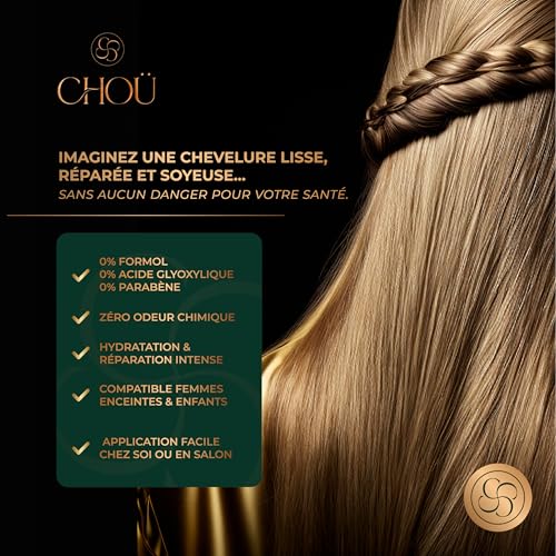 Premium Brazilian Keratin Smoothing - Professional Kit 250 ml Formol-Free - 3 to 4 Applications - Suitable for Pregnant Women and Children - Made in France