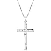 Rnivida 925 Sterling Silver Cross and Heart Pendant Necklace for Women,18"