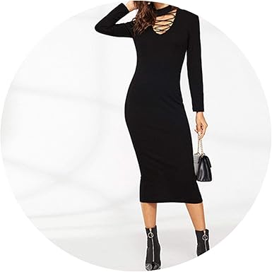 black dress with criss cross neckline