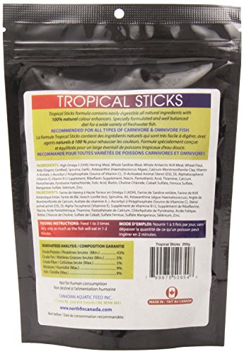 Northfin Food 250 Gram Package Tropical Stick Natural Colour Enhancer
